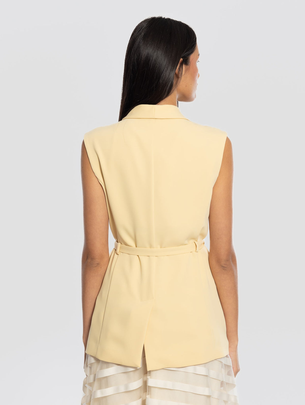 2026 New Arrival Gilet in Cady Doppiopetto Banana