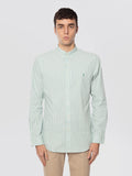2026 New Arrival Camicia in Popeline Stretch a Righe Verde/Bianco