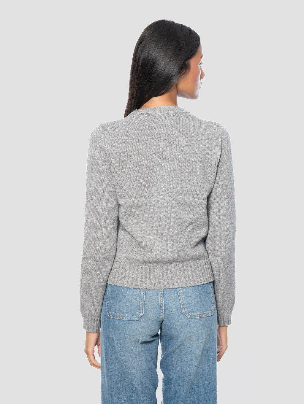 2026 New Arrival Maglione in Cotone con Ricamo Flag Grigio