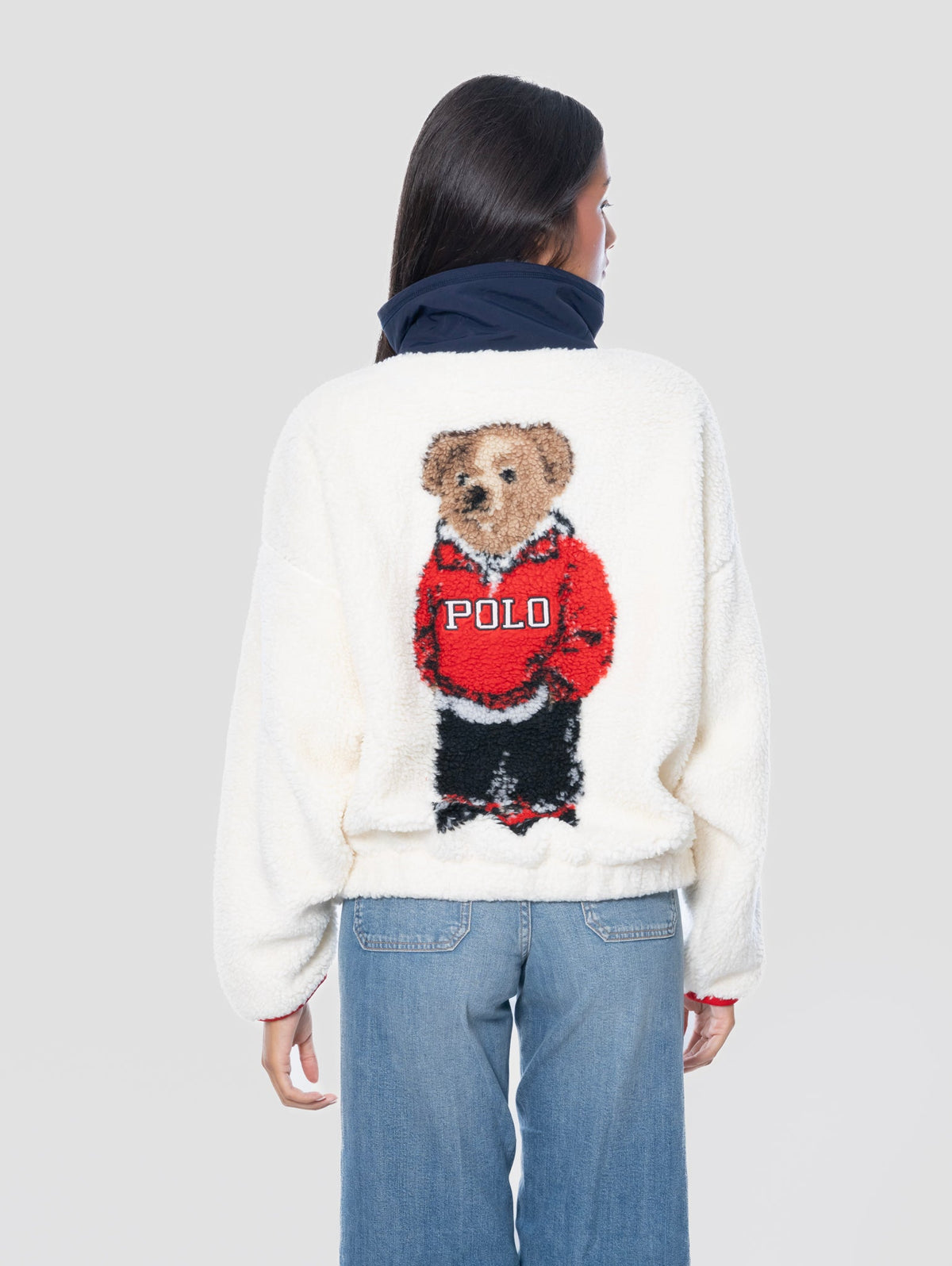 2026 New Arrival Pile a Pelo Alto con Ricamo Polo Bear Bianco