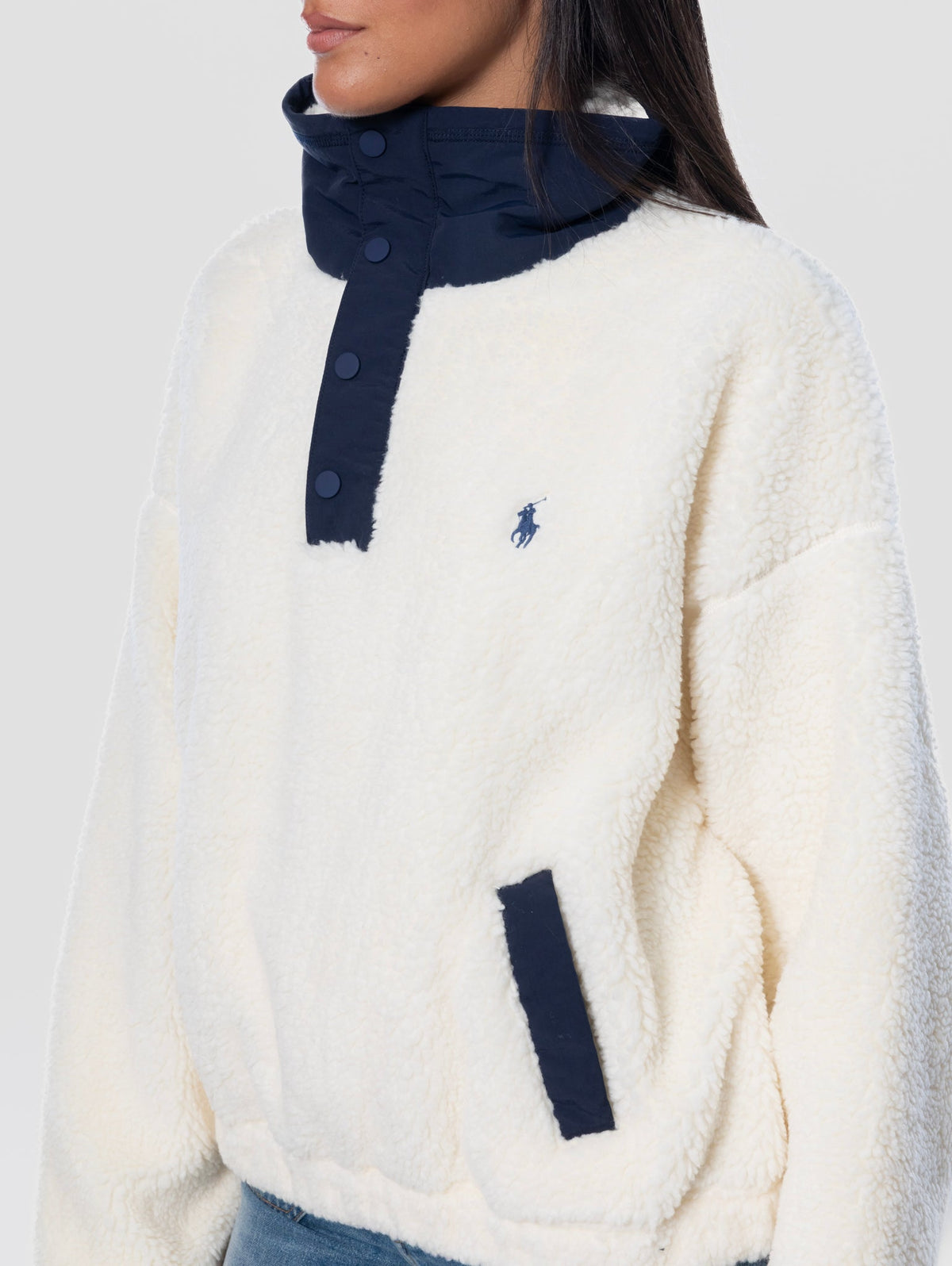2026 New Arrival Pile a Pelo Alto con Ricamo Polo Bear Bianco