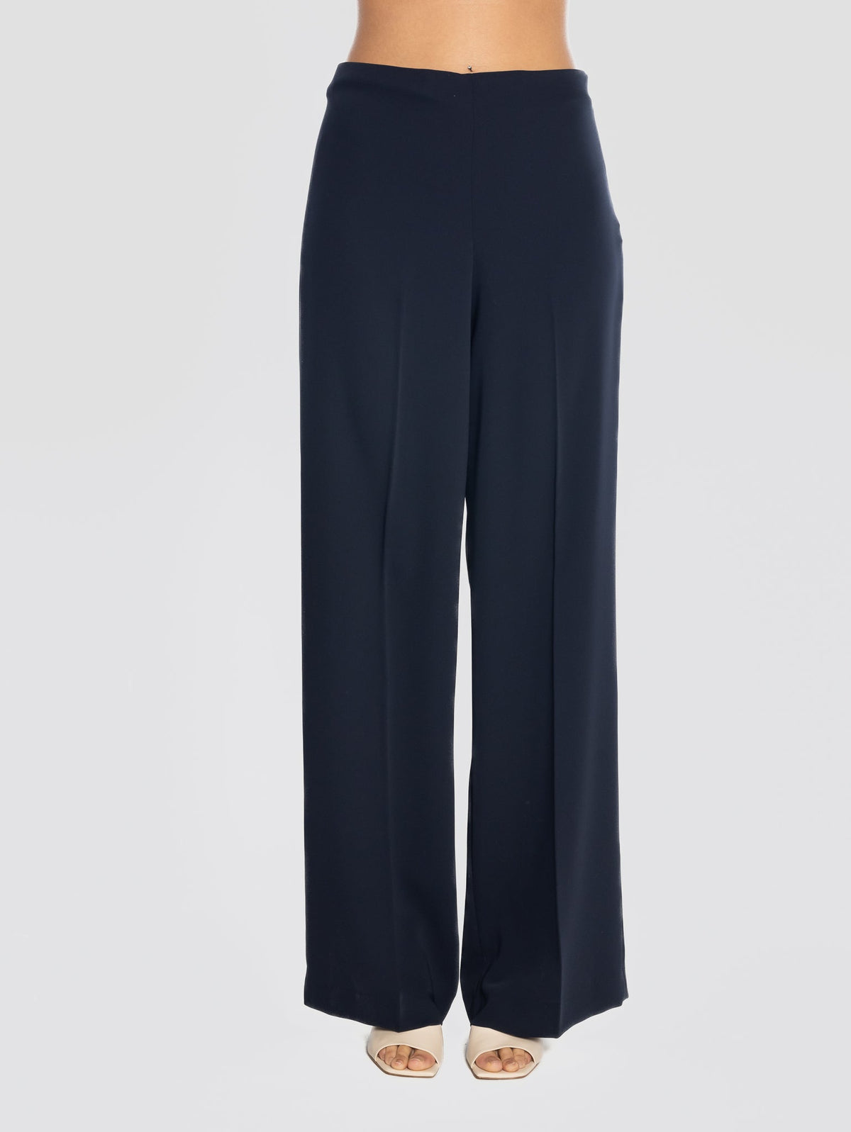 2026 New Arrival Pantaloni in Cady con Gamba Larga Blu