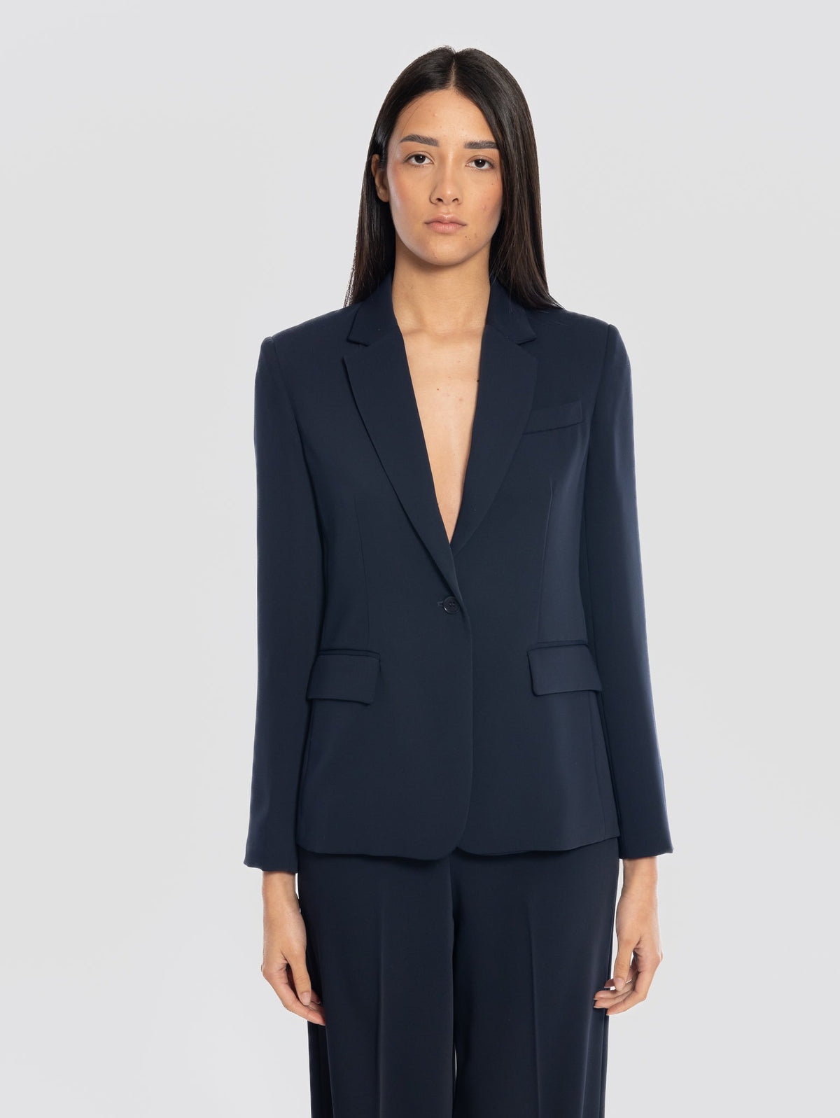 2026 New Arrival Giacca Monopetto in Cady Blu
