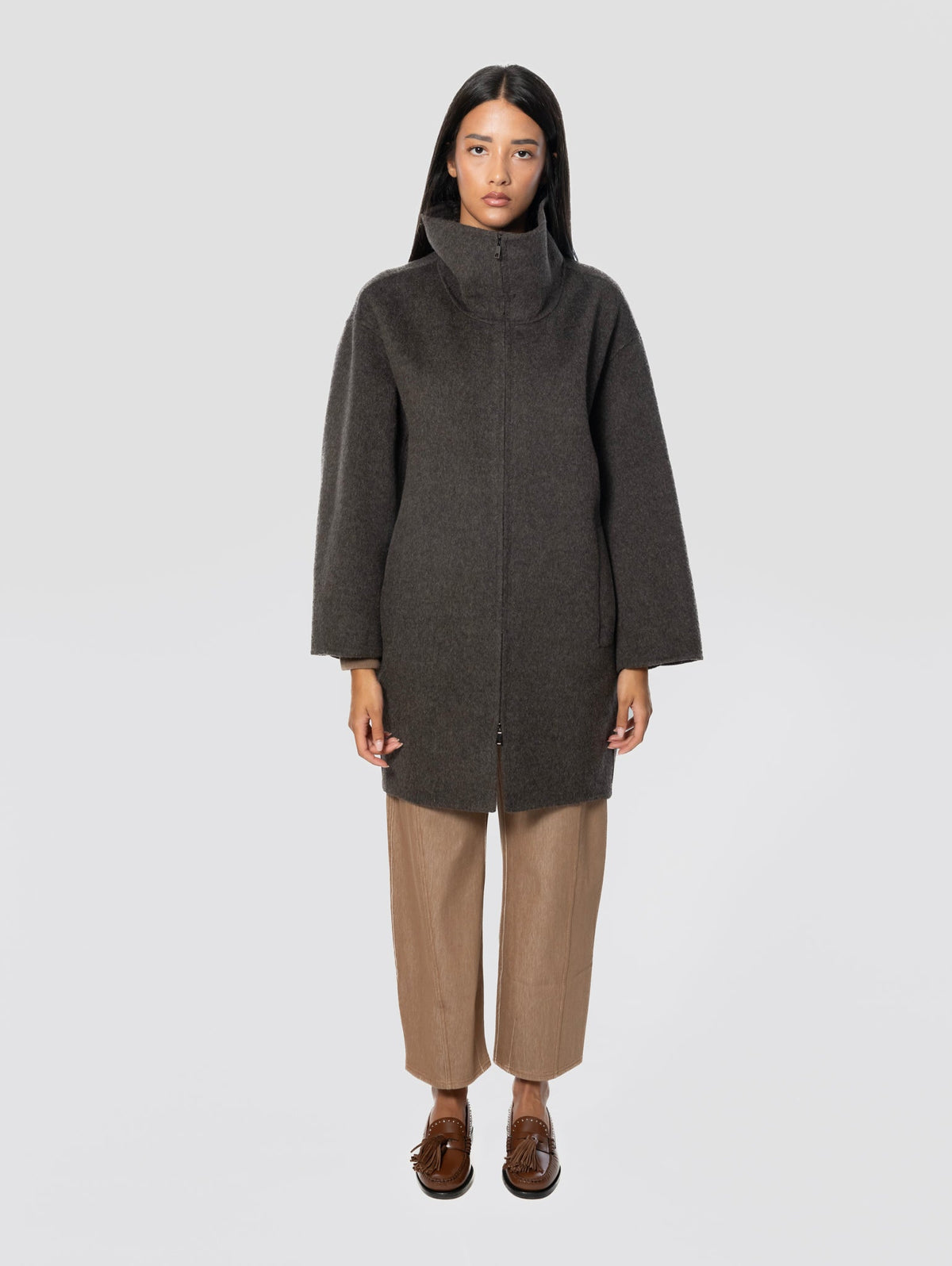 2026 New Arrival Cappotto Oversize in Lana Marrone