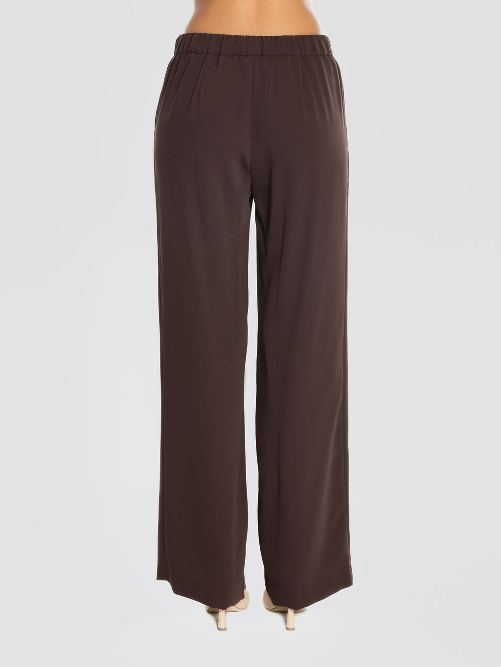 2026 New Arrival Pantaloni Palazzo in Cady Marrone