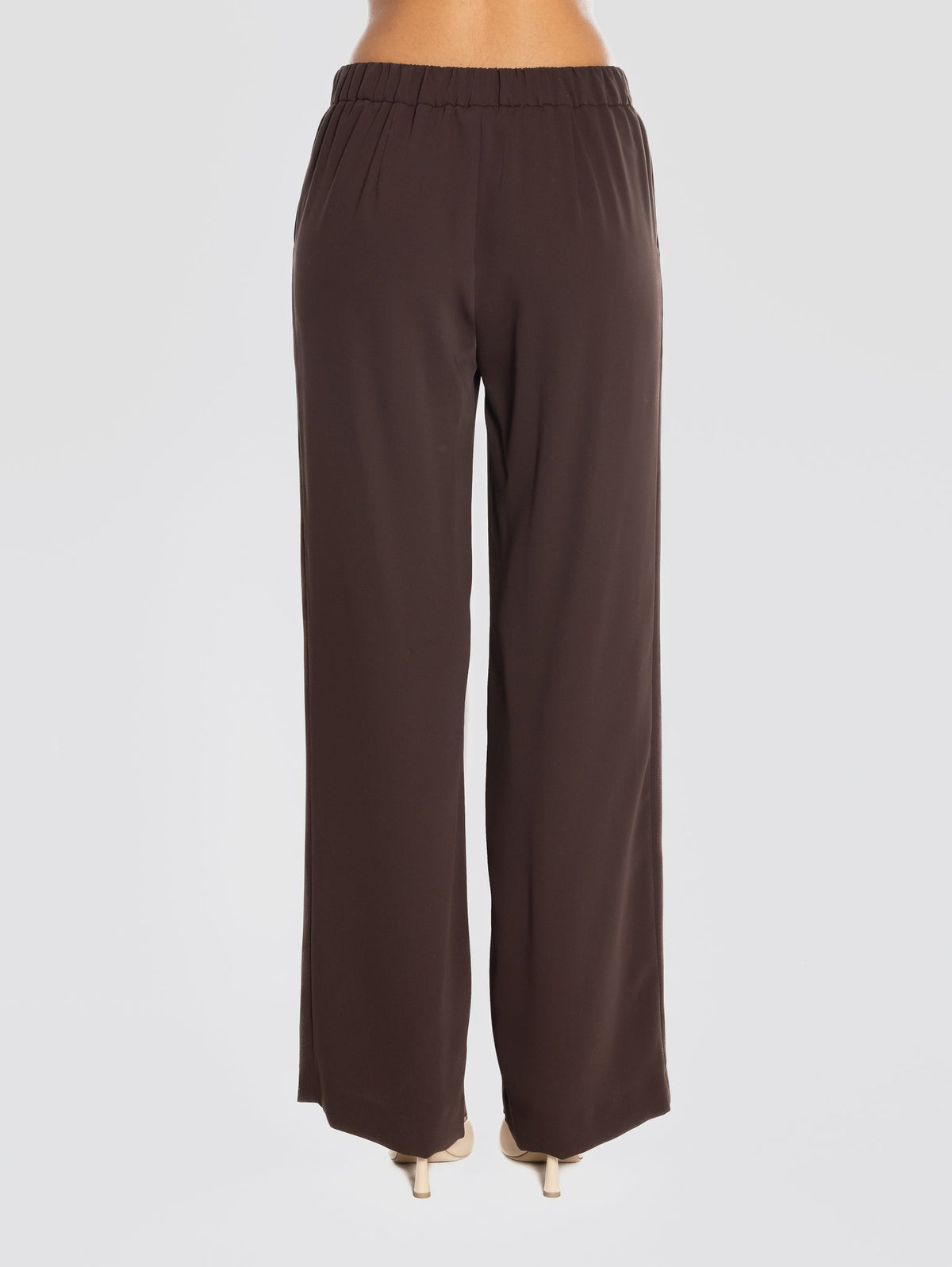 2026 New Arrival Pantaloni Palazzo in Cady Marrone
