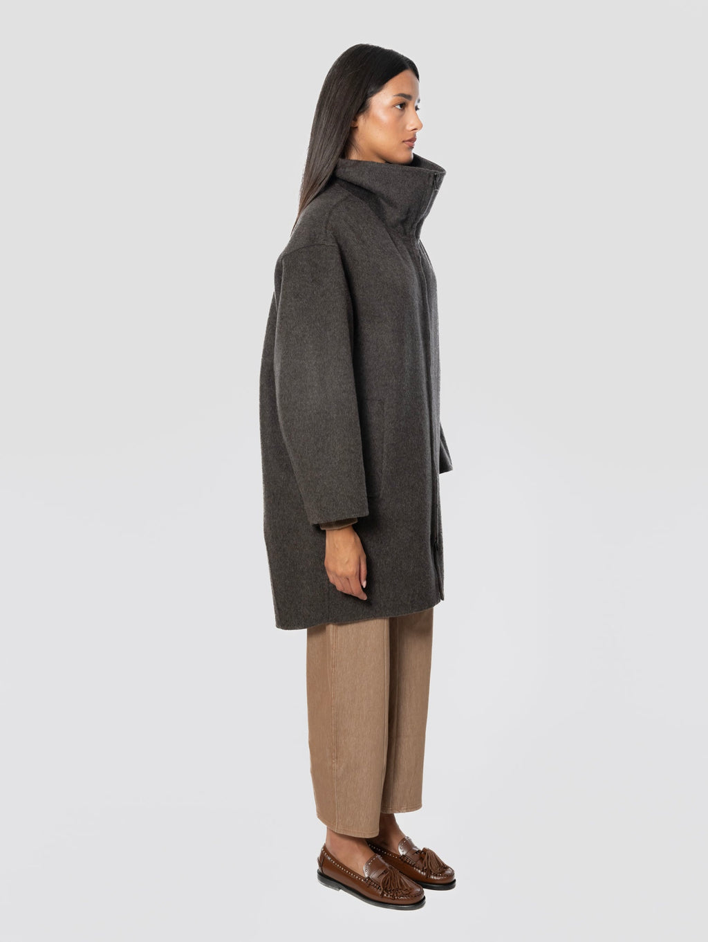 2026 New Arrival Cappotto Oversize in Lana Marrone