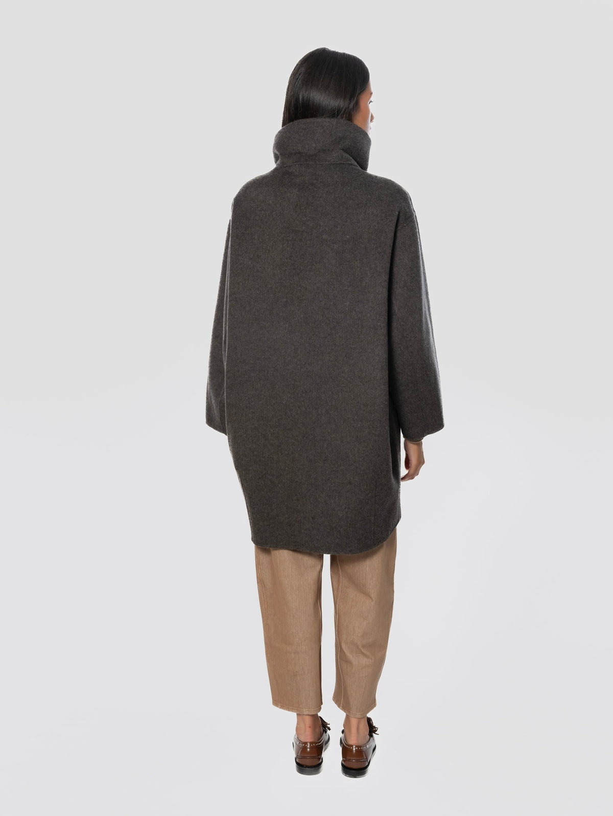 2026 New Arrival Cappotto Oversize in Lana Marrone