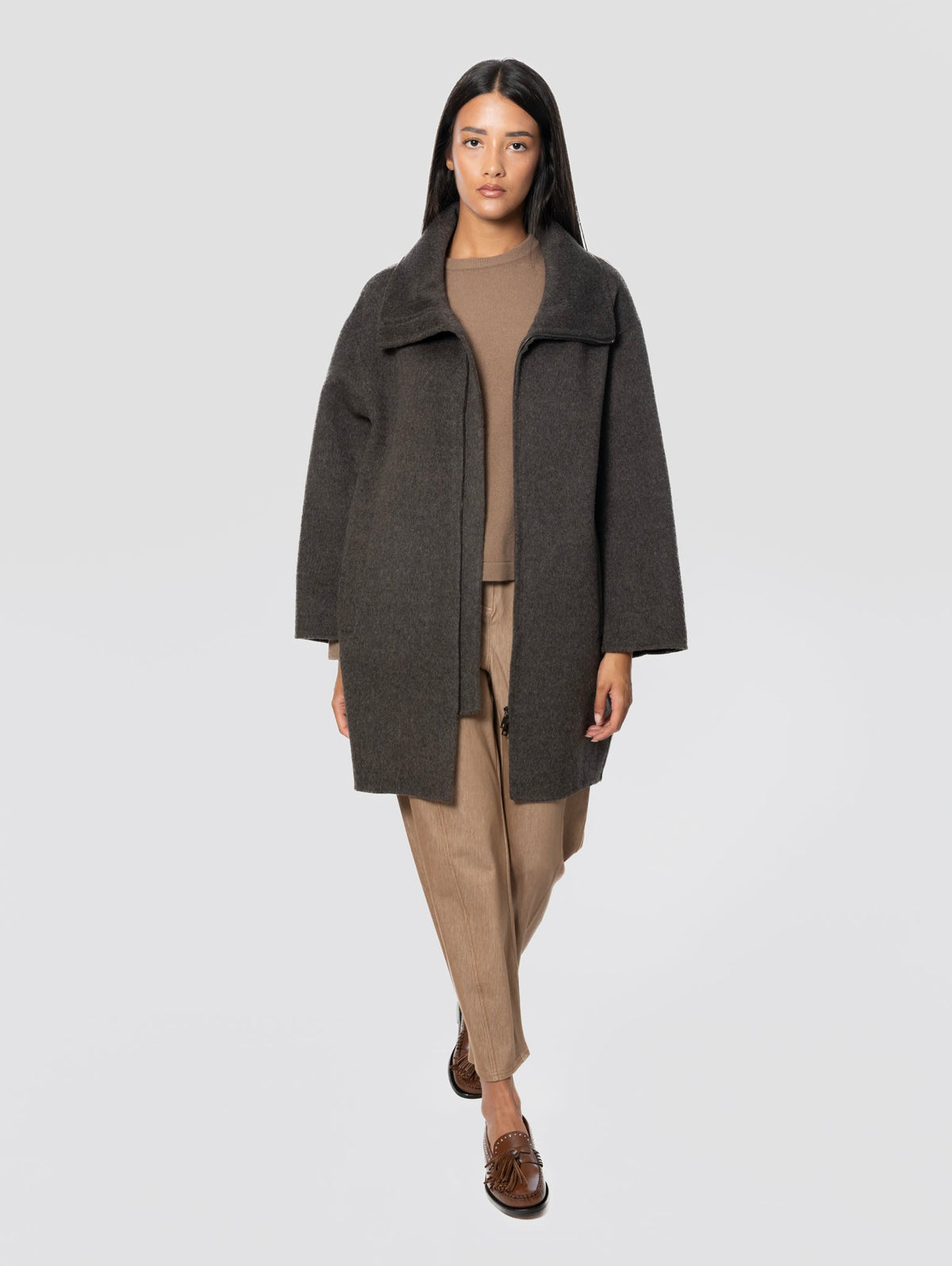 2026 New Arrival Cappotto Oversize in Lana Marrone