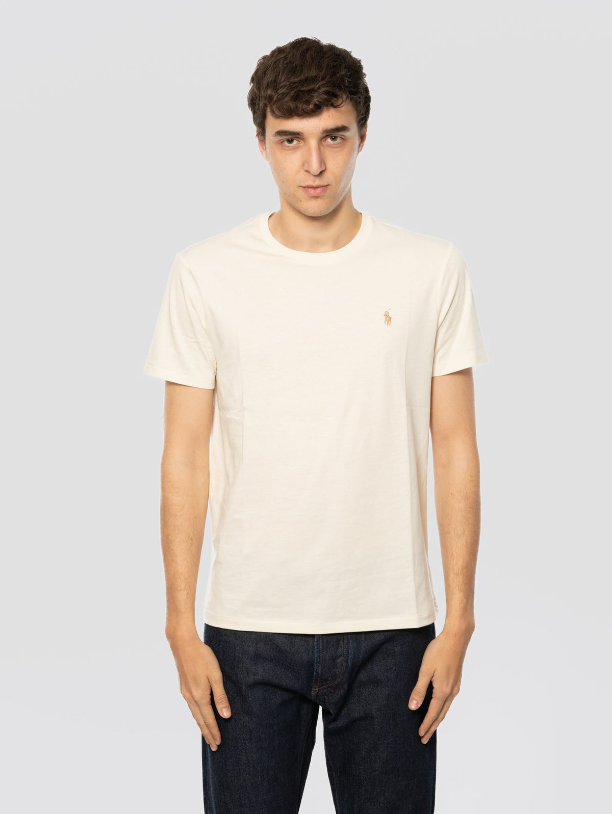2026 New Arrival T-shirt Girocollo Custom Slim Fit Crema