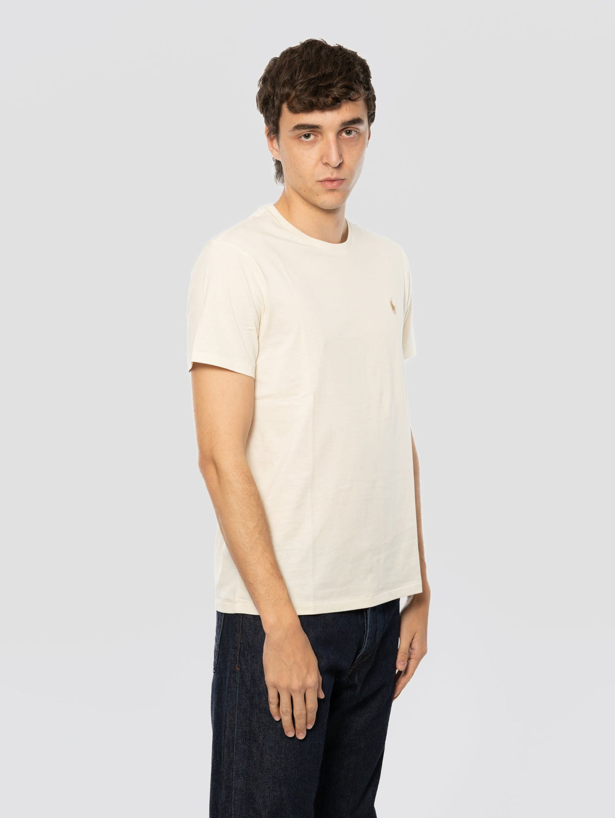 2026 New Arrival T-shirt Girocollo Custom Slim Fit Crema