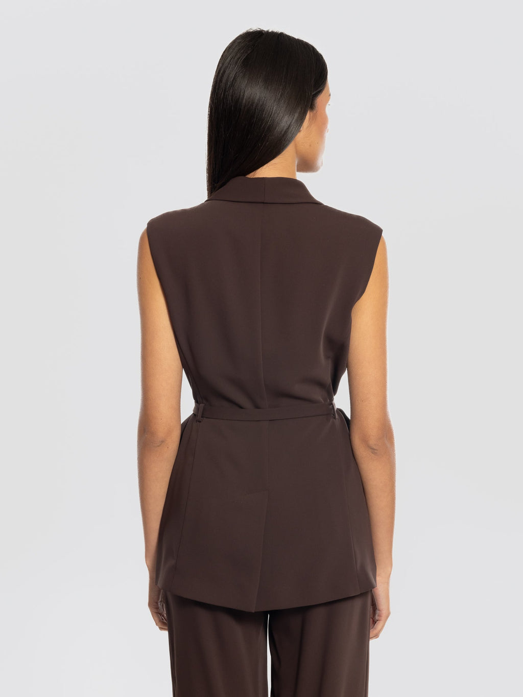 2026 New Arrival Gilet in Cady Doppiopetto Marrone