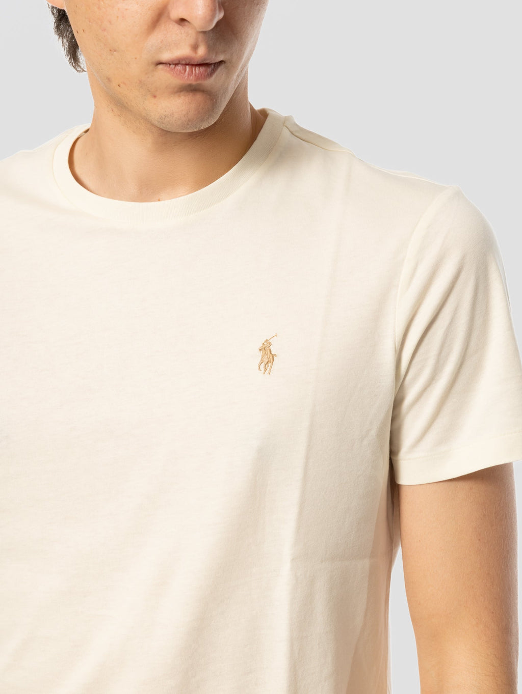 2026 New Arrival T-shirt Girocollo Custom Slim Fit Crema