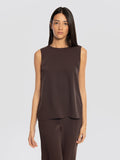 2026 New Arrival Blusa in Cady Girocollo Marrone