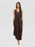 2026 New Arrival Abito in Lino con Scollo a V Testa di Moro