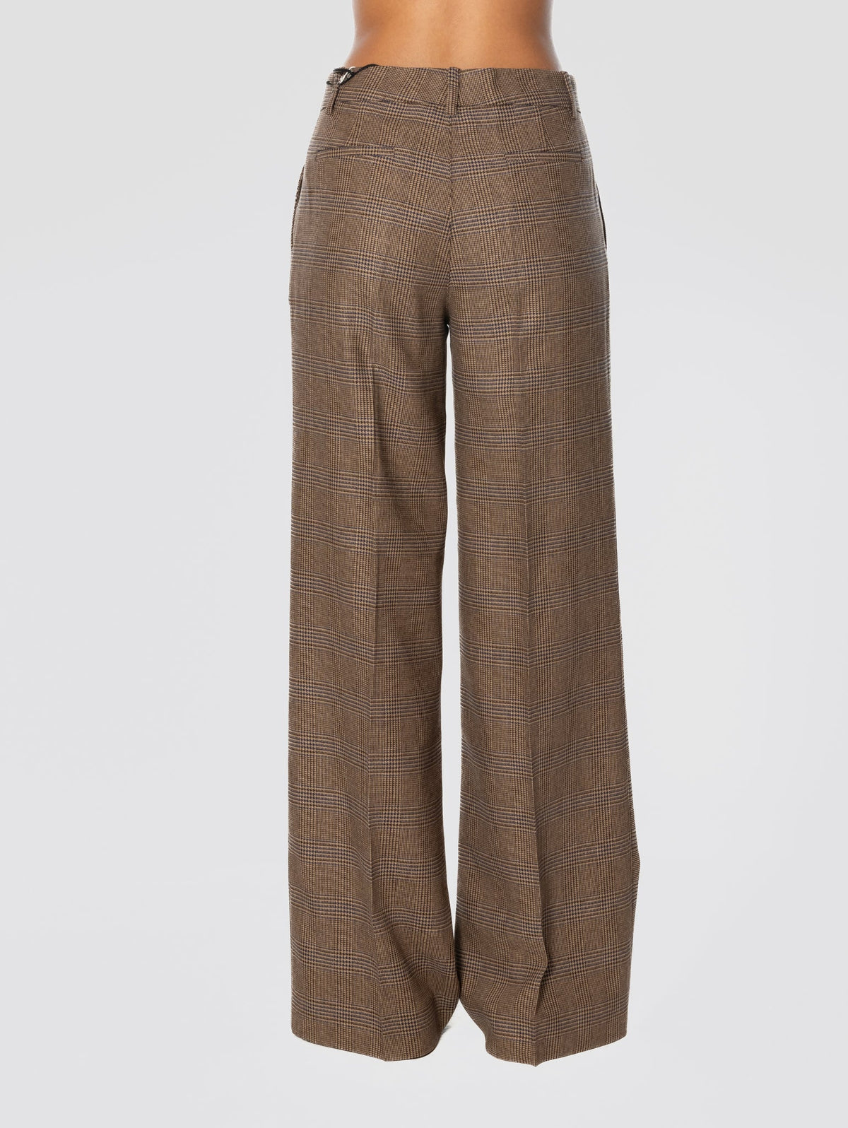 2026 New Arrival Pantaloni Gamba Dritta in Principe di Galles Marrone