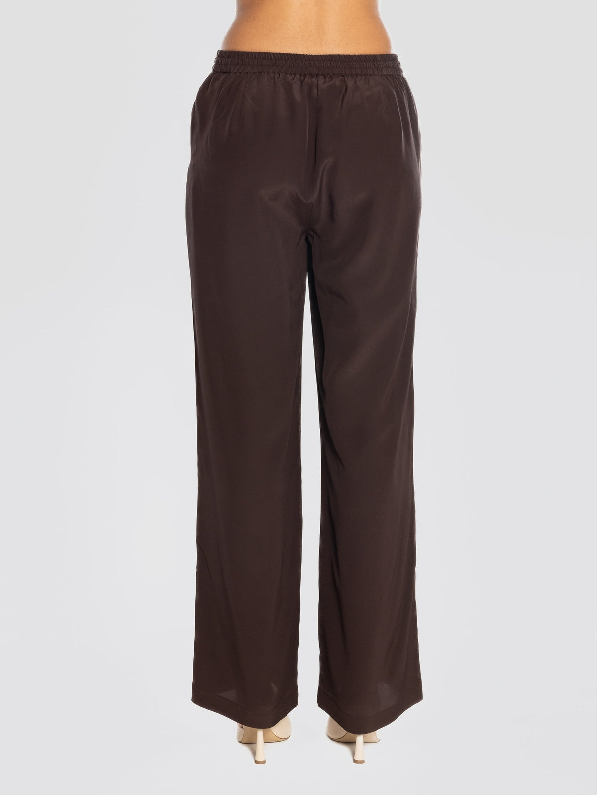 2026 New Arrival Pantaloni in Crepe de Chine in Seta Testa di Moro