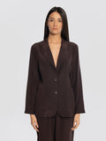 2026 New Arrival Giacca in Crepe de Chine in Seta Testa di Moro