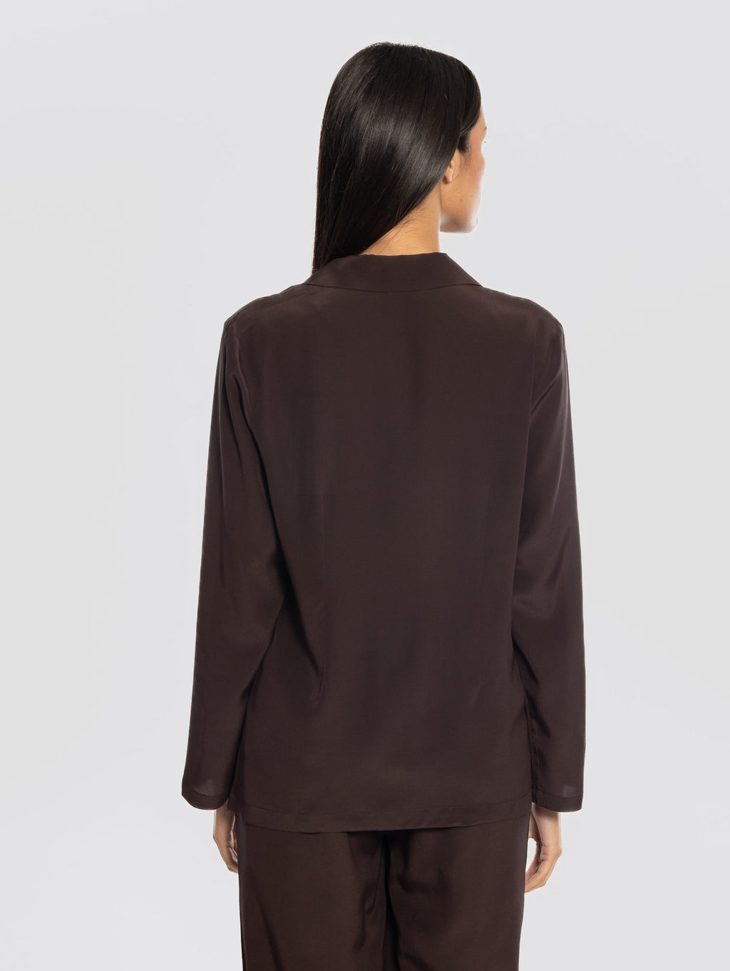 2026 New Arrival Giacca in Crepe de Chine in Seta Testa di Moro