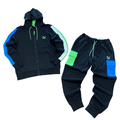 Top Seller Puma CLASSIC  CLSX  ZIP HOODIE SWEATSUIT Men’s - BLACK-GREEN - BLUE
