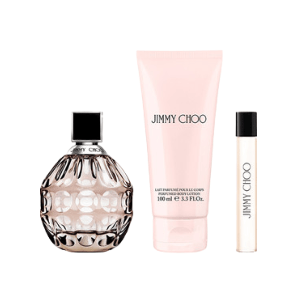 2026 New Arrival Jimmy Choo Women's Perfume Gift Set (100ml EDP + 100ml Body Lotion + 7.5ml EDP)