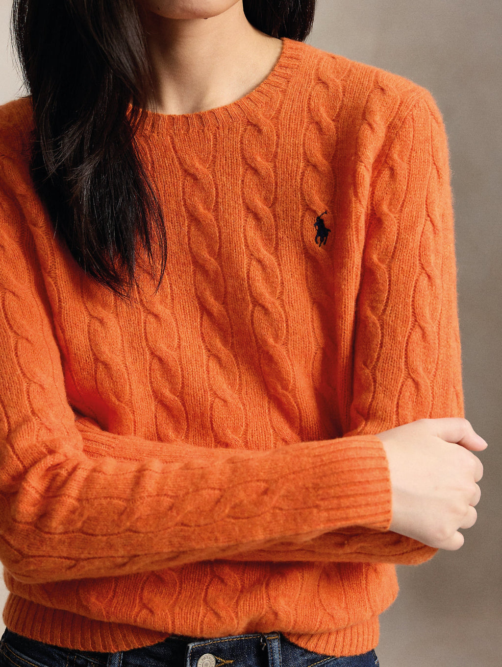 2026 New Arrival Maglia a Trecce in Misto Cashmere Arancio