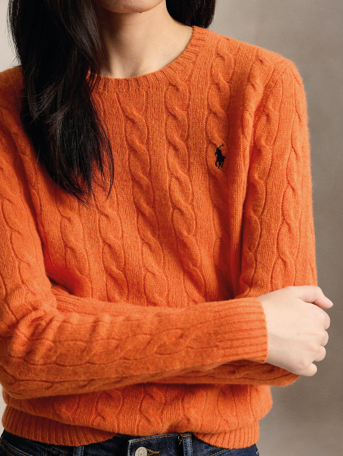2026 New Arrival Maglia a Trecce in Misto Cashmere Arancio