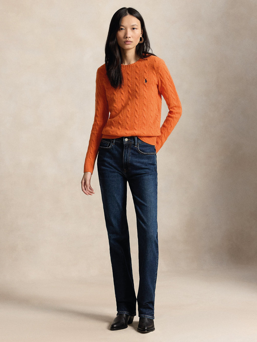2026 New Arrival Maglia a Trecce in Misto Cashmere Arancio