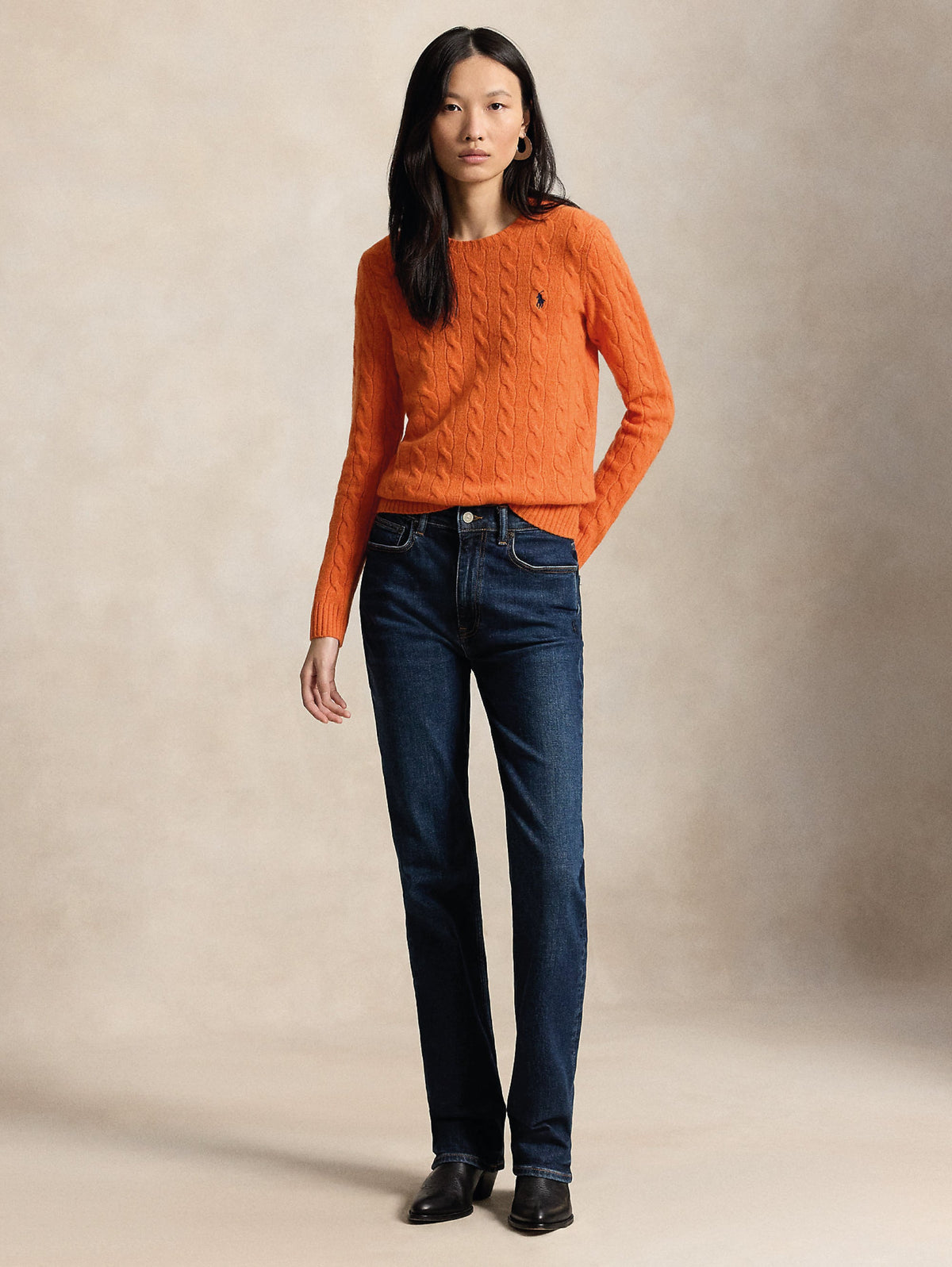 2026 New Arrival Maglia a Trecce in Misto Cashmere Arancio