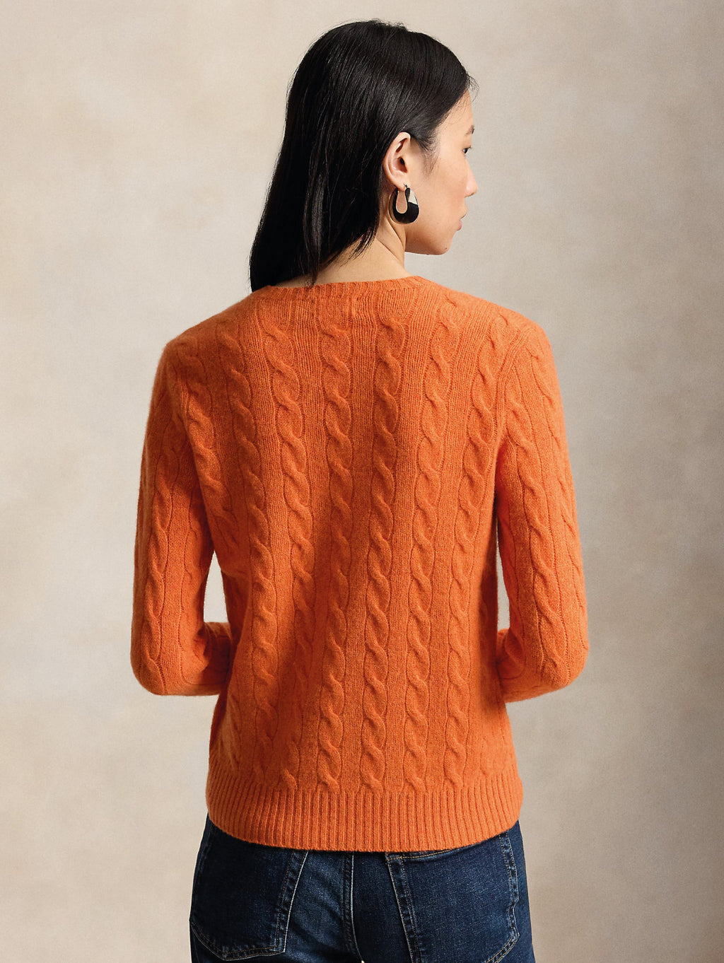 2026 New Arrival Maglia a Trecce in Misto Cashmere Arancio