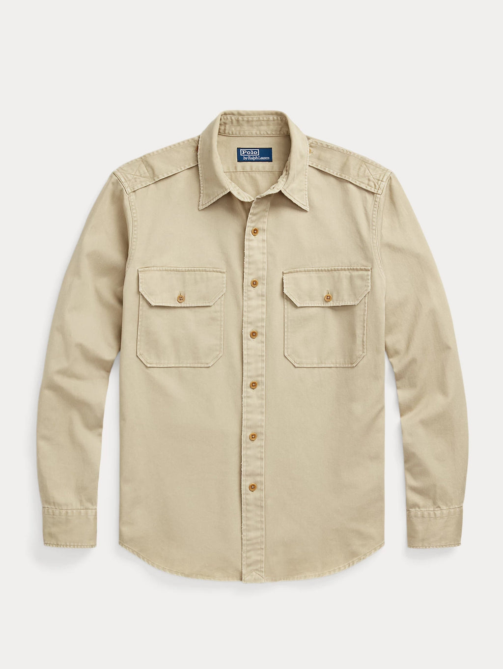 2026 New Arrival Camicia in Twill con Tasche Applicate Khaki