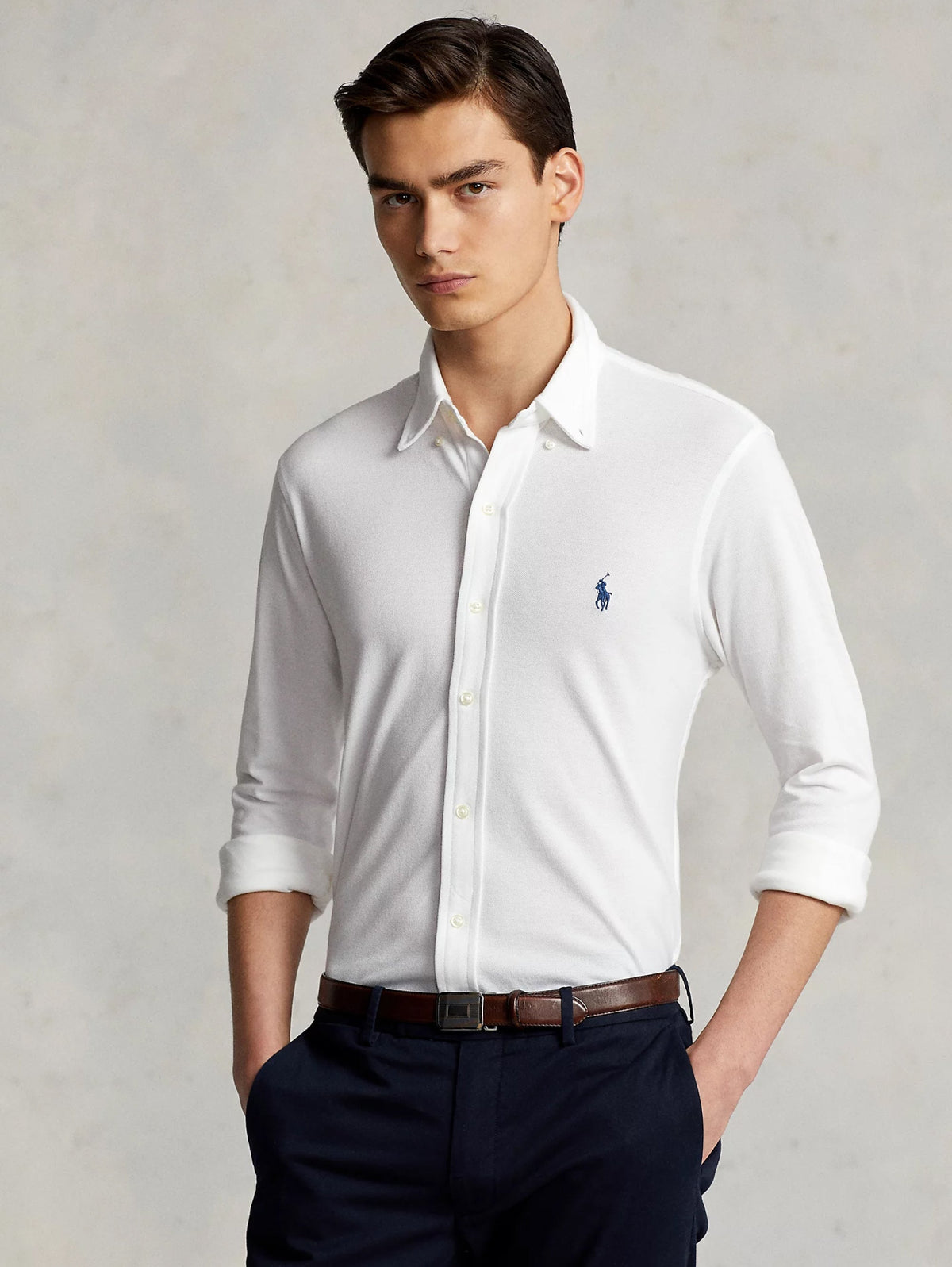2026 New Arrival Camicia in Piqué di Cotone Bianco
