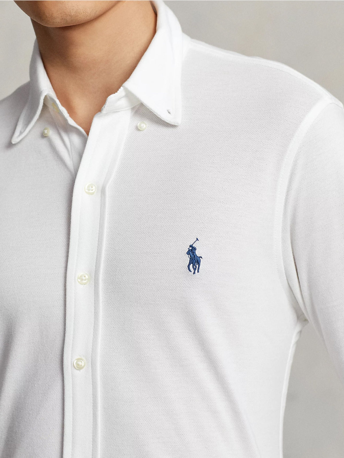 2026 New Arrival Camicia in Piqué di Cotone Bianco