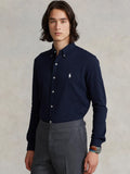 2026 New Arrival Camicia in Piqué di Cotone Blu