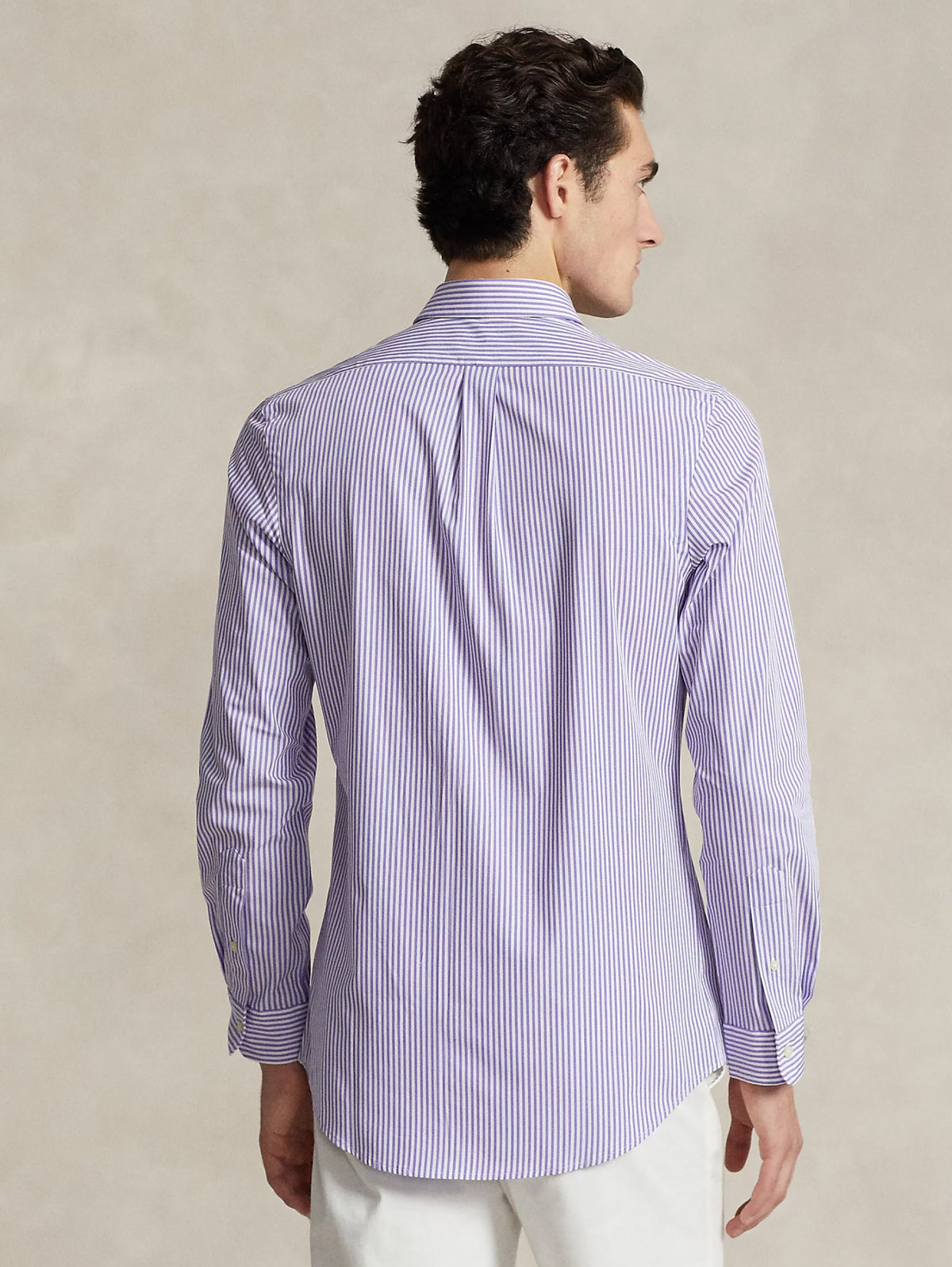 2026 New Arrival Camicia in Popeline Elasticizzato a Righe Lavanda/Bianco