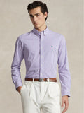 2026 New Arrival Camicia in Popeline Elasticizzato a Righe Lavanda/Bianco