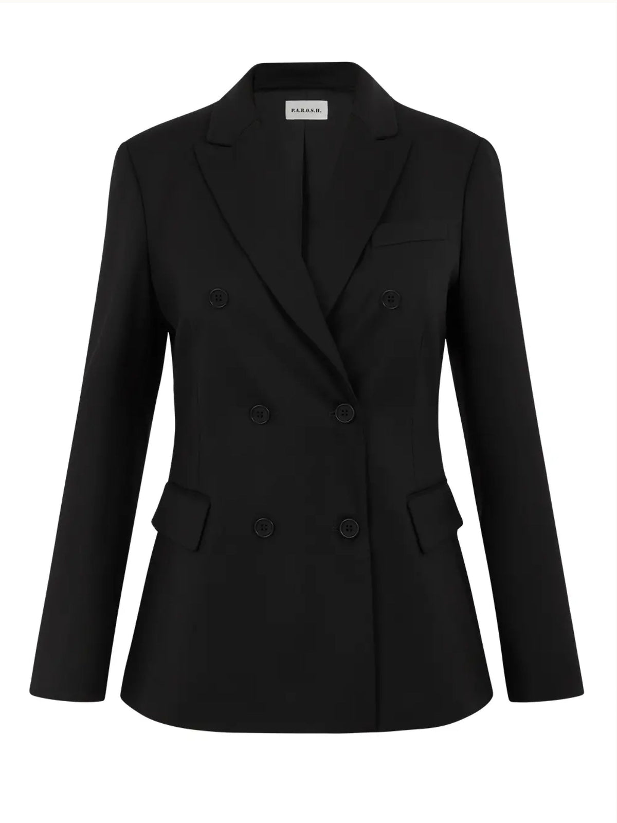 2026 New Arrival Giacca Doppio Petto in Fresco Lana Nero