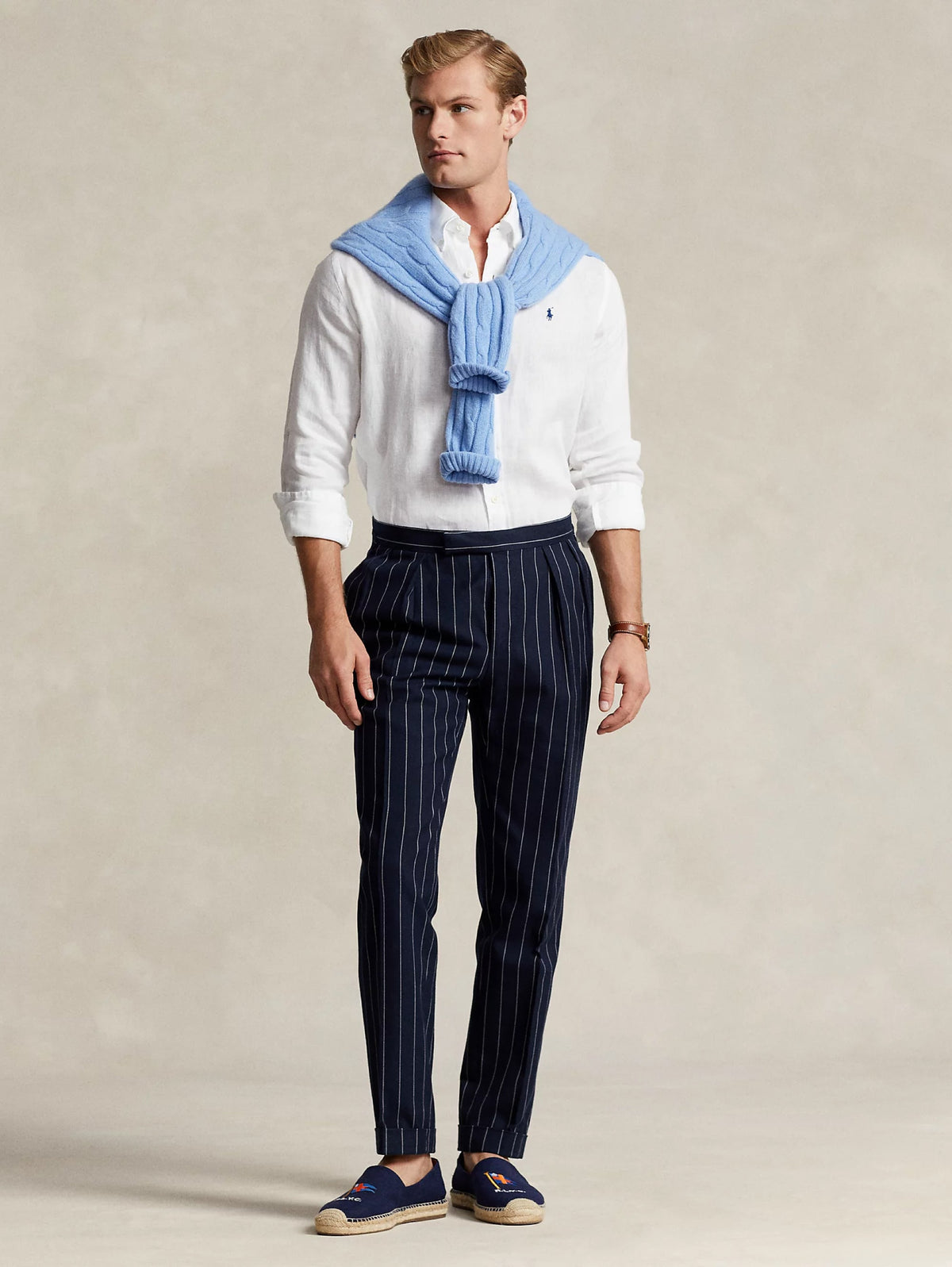 2026 New Arrival Camicia in lino Slim Fit Bianco