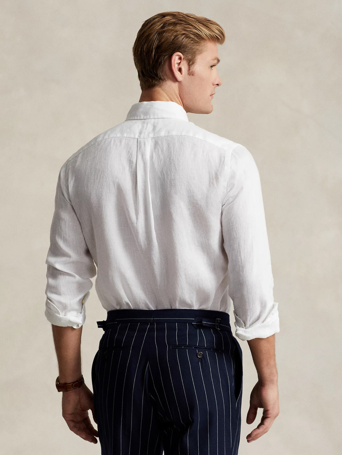 2026 New Arrival Camicia in lino Slim Fit Bianco