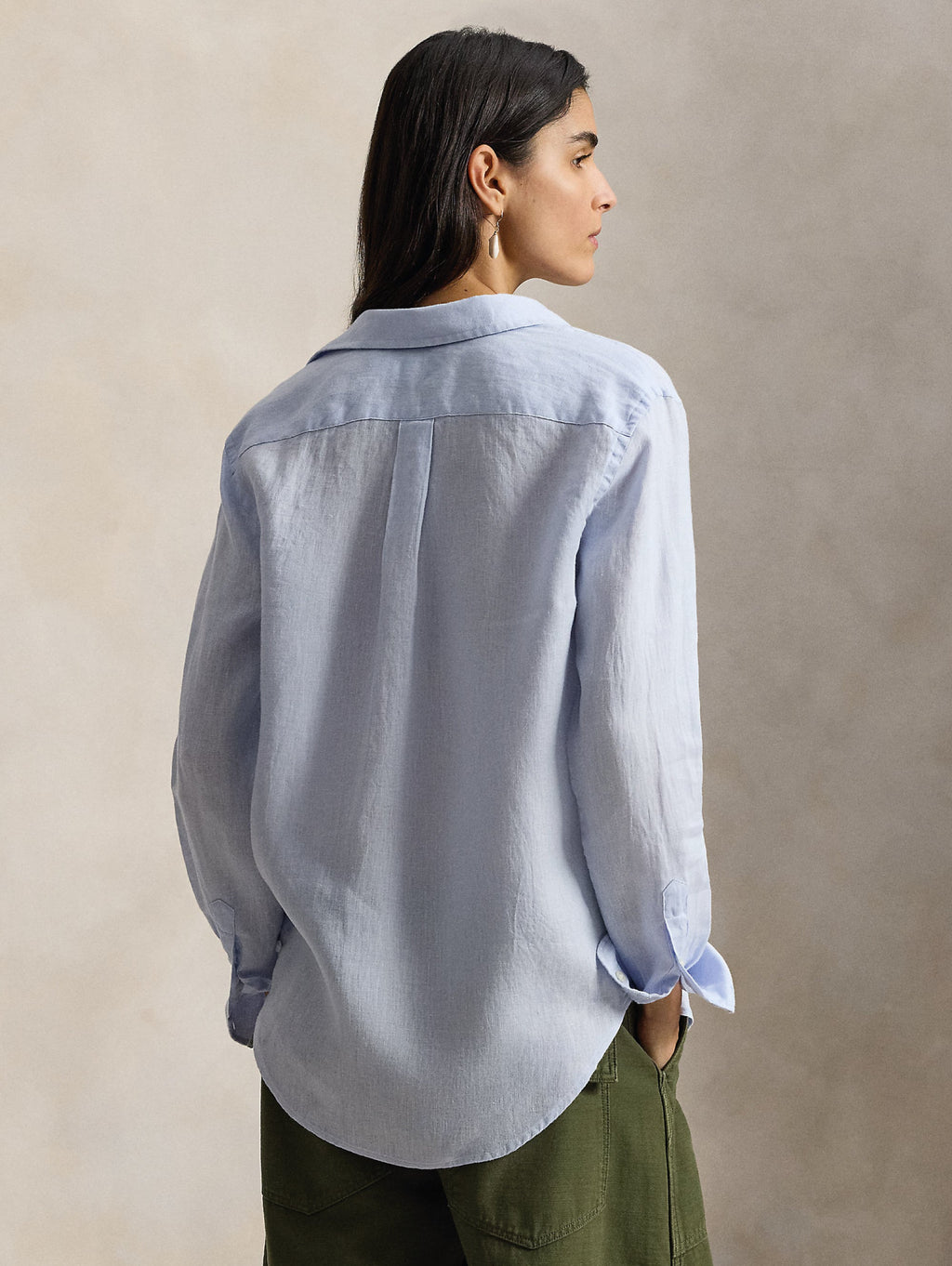 2026 New Arrival Camicia Classic Fit in Lino Celeste