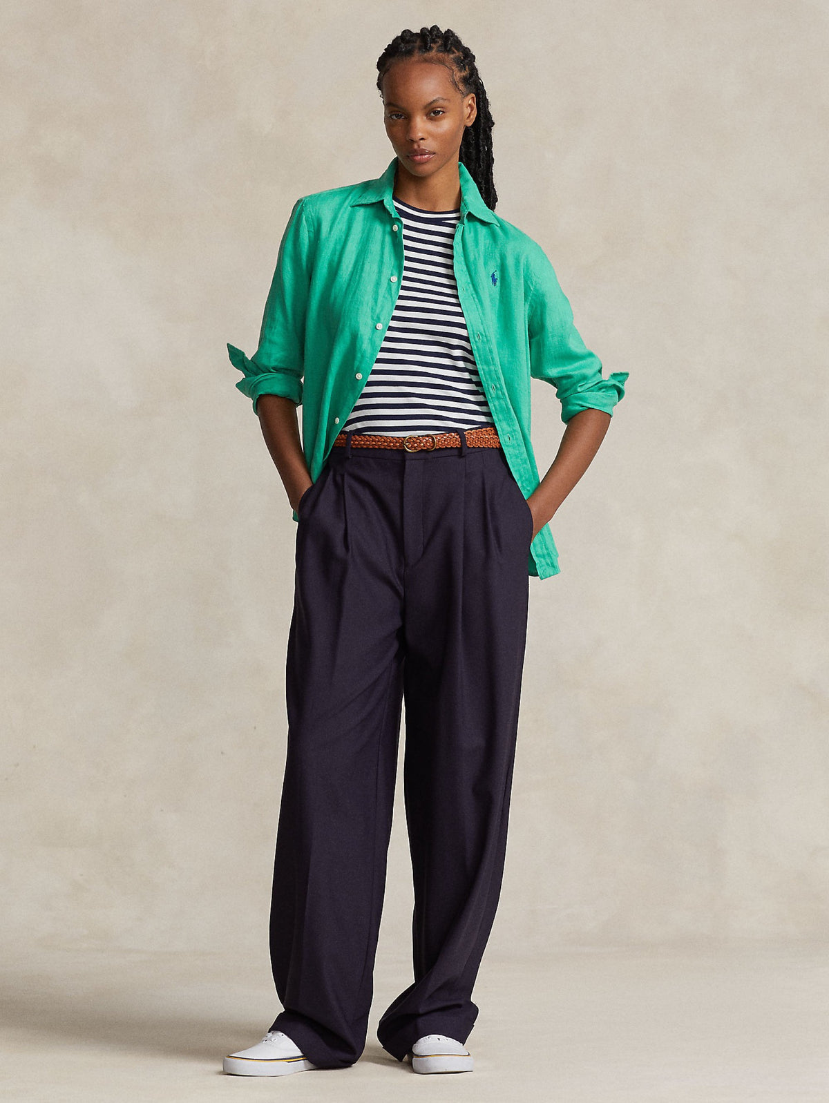 2026 New Arrival Camicia in Lino Over Verde