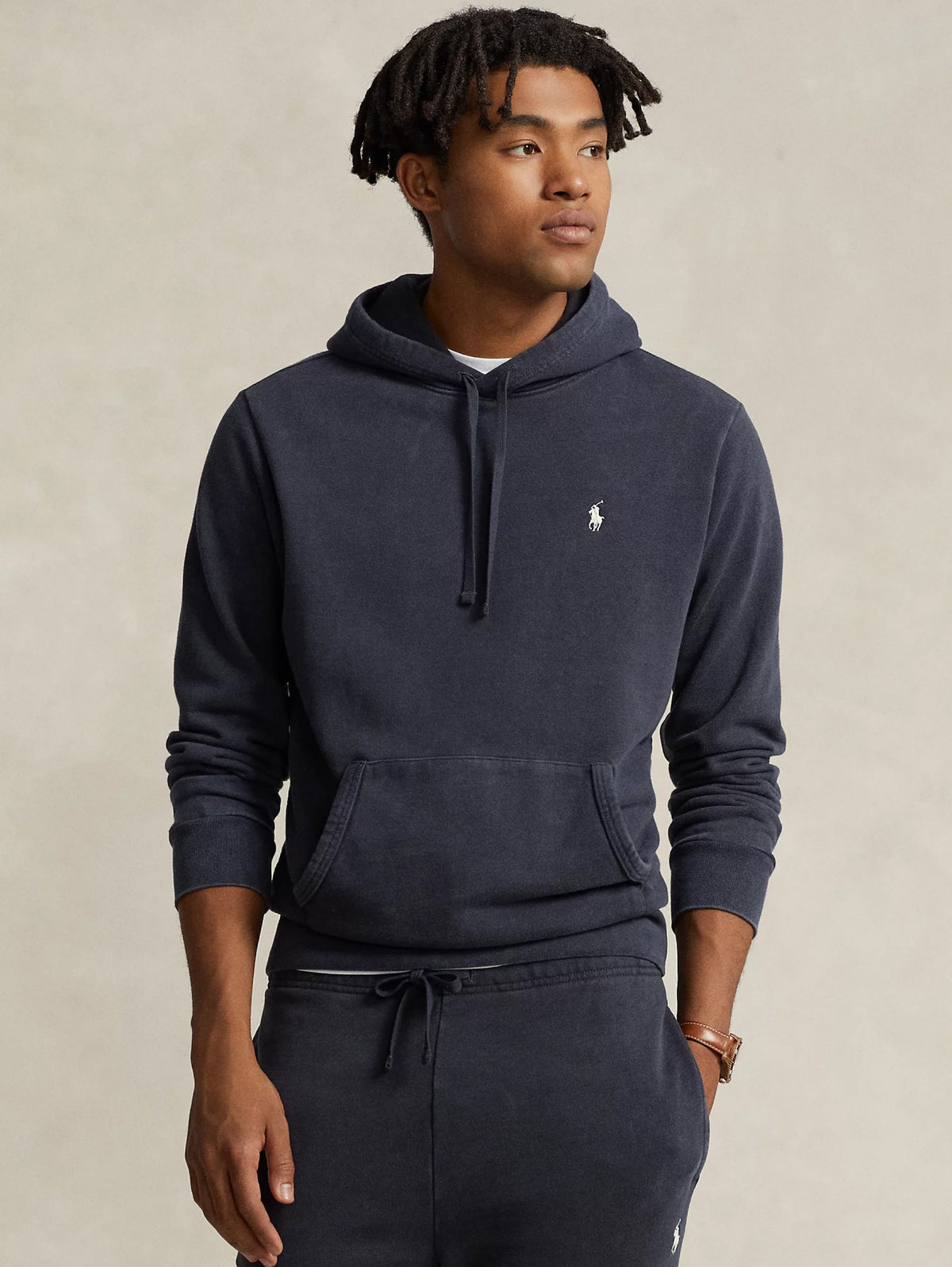 2026 New Arrival Felpa con Cappuccio in Spugna Loopback Nero