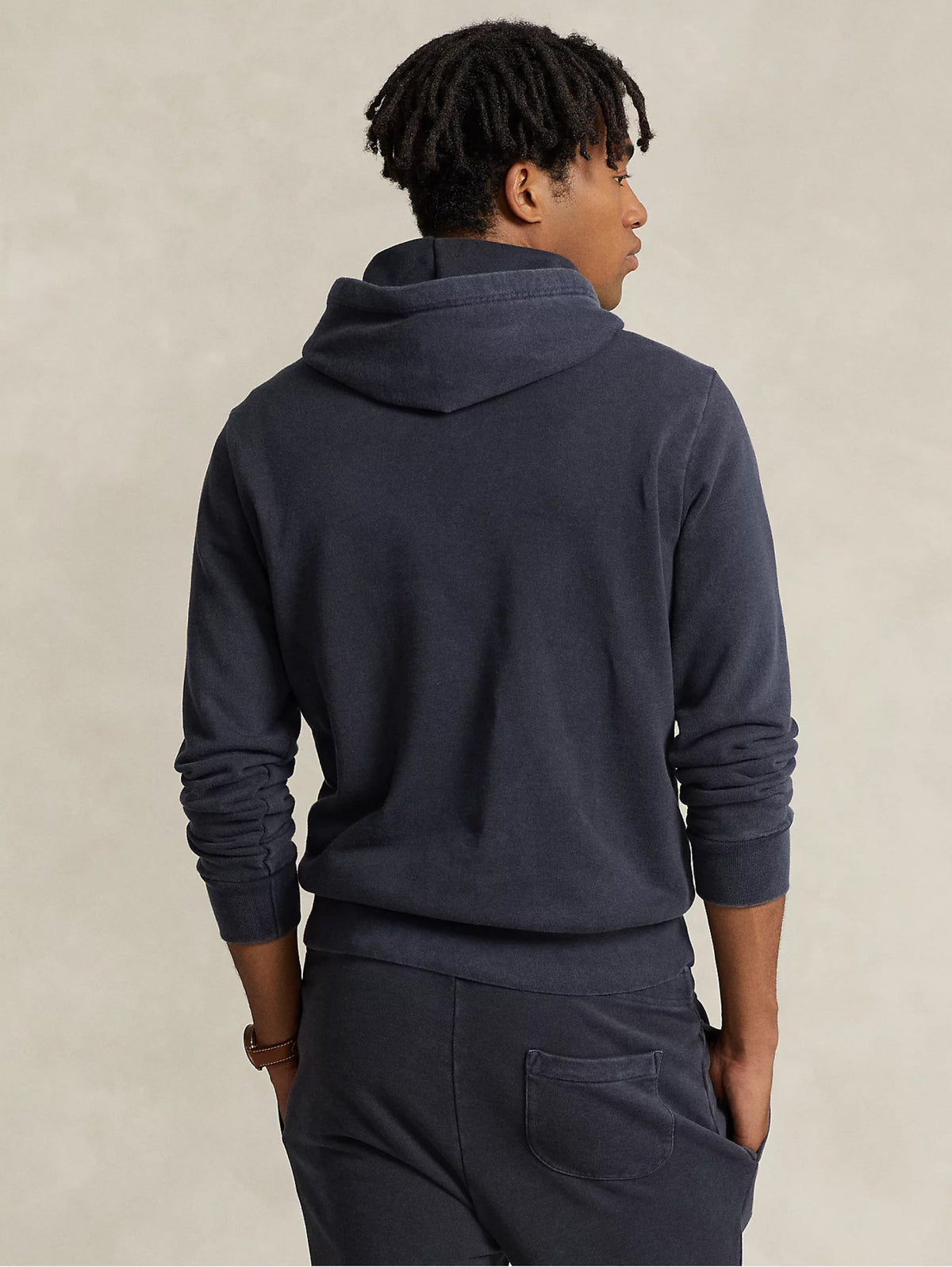 2026 New Arrival Felpa con Cappuccio in Spugna Loopback Nero