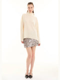 2026 New Arrival Maglia Collo Alto in Lana Panna