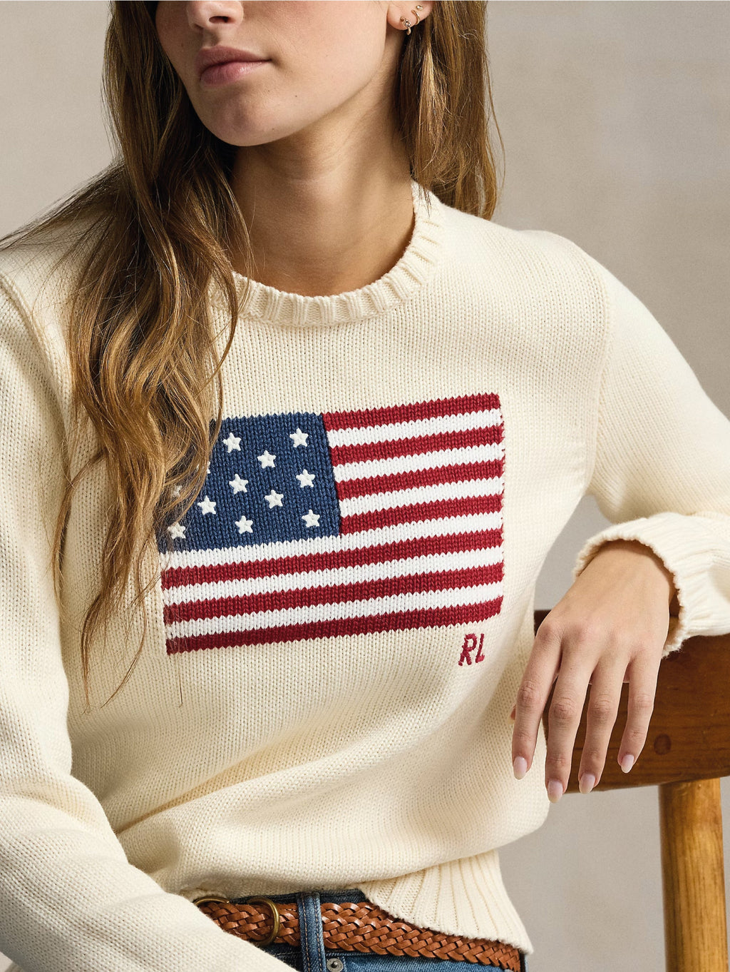 2026 New Arrival Maglia con Bandiera Crema