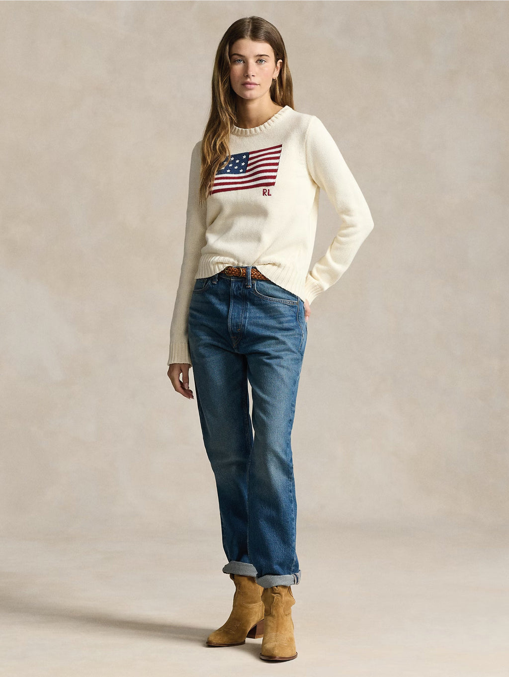 2026 New Arrival Maglia con Bandiera Crema