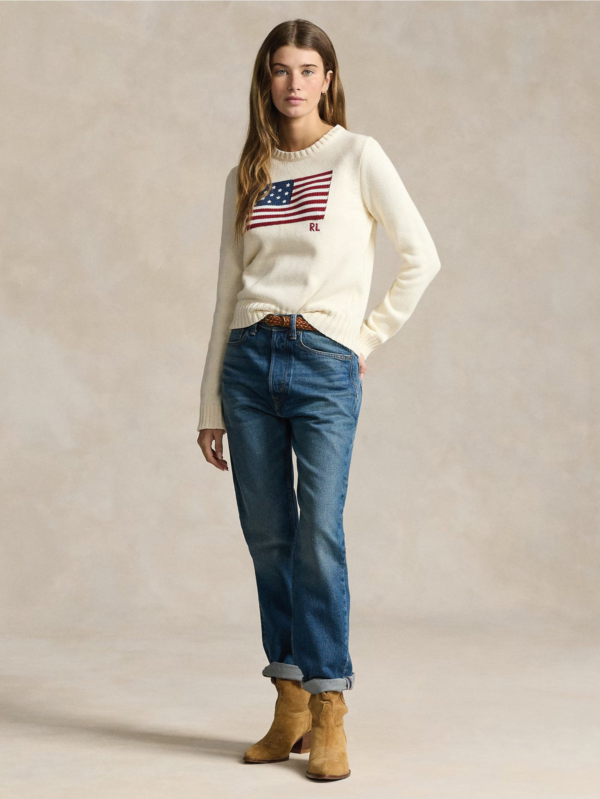 2026 New Arrival Maglia con Bandiera Crema