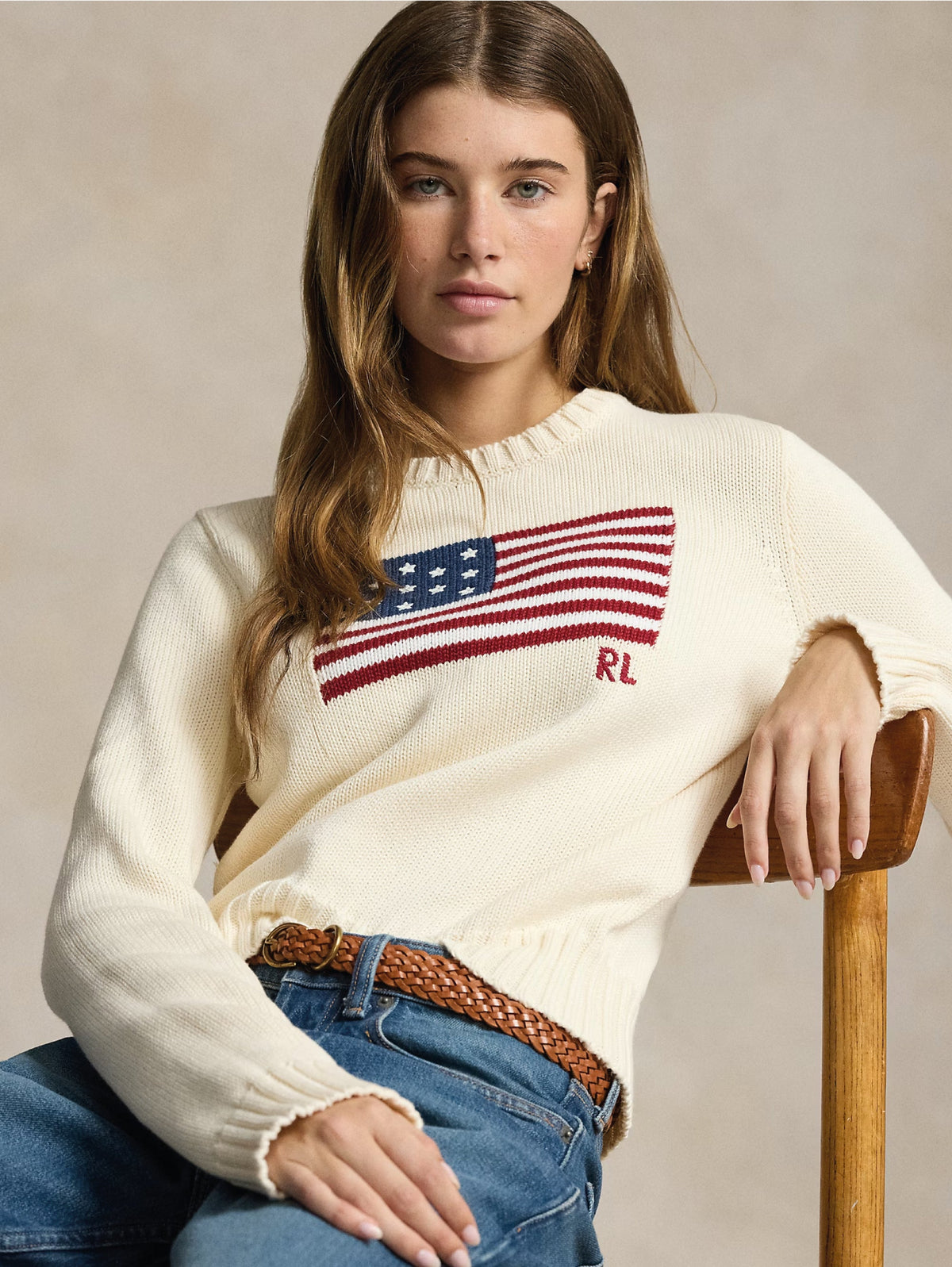 2026 New Arrival Maglia con Bandiera Crema