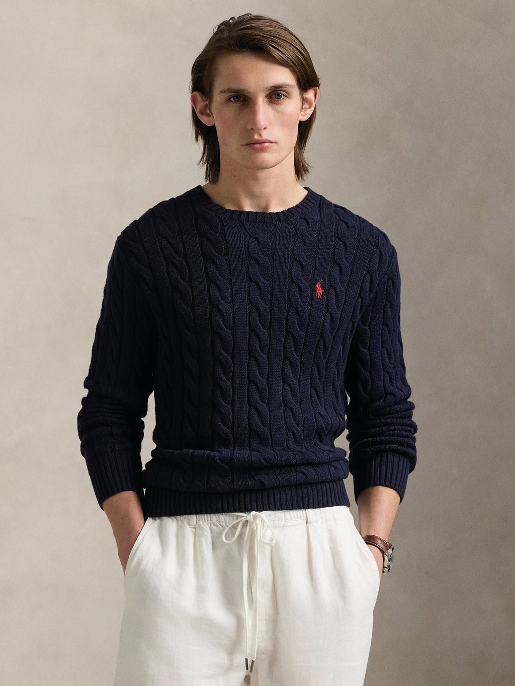 2026 New Arrival Maglia in Cotone a Trecce Blu