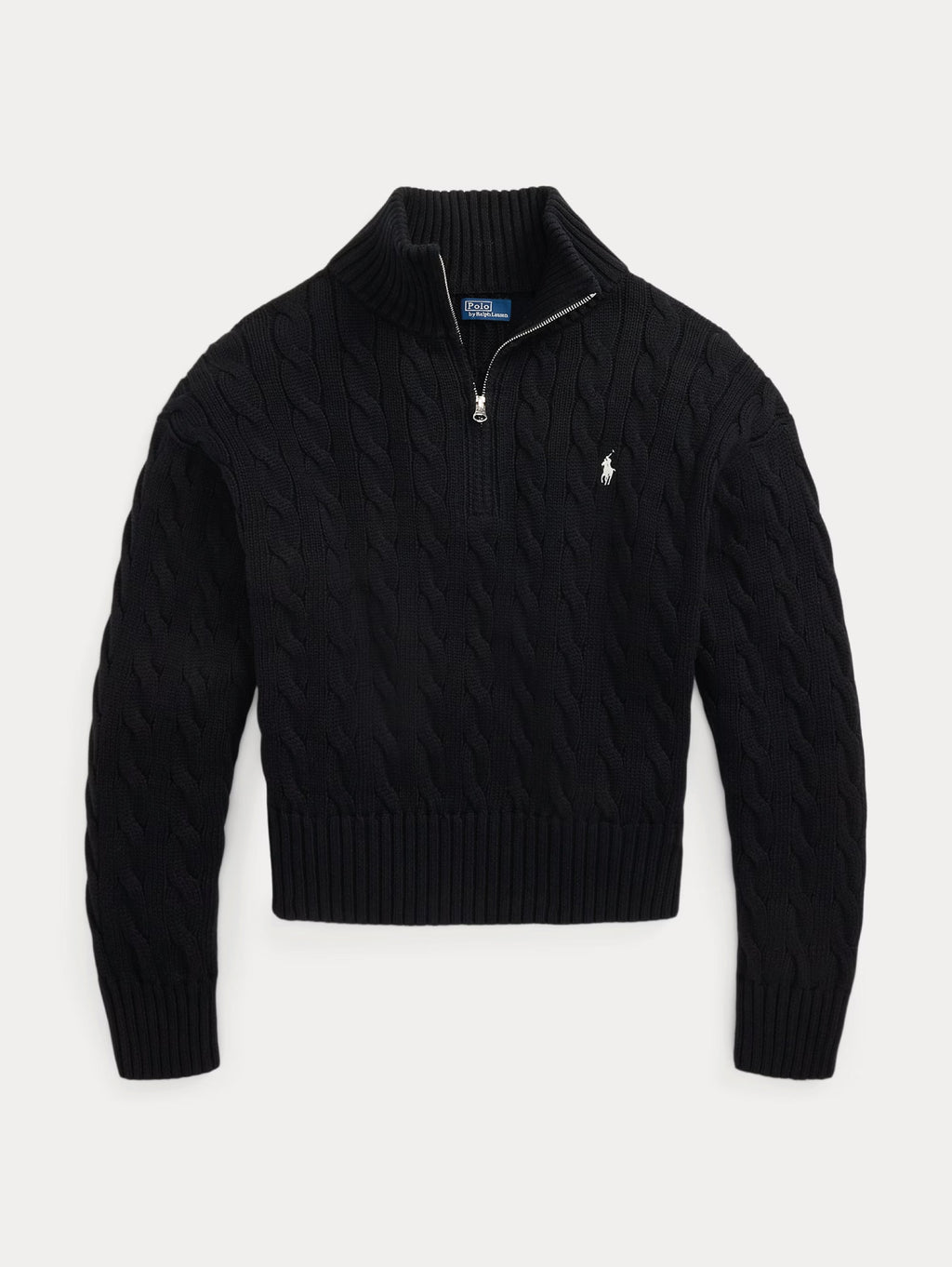 2026 New Arrival Maglia in Cotone a Trecce con Cerniera Nero
